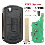 LAND ROVER Flip Car key 315/433Mhz No/ID44/ID46 Chip (No logo/With logo)